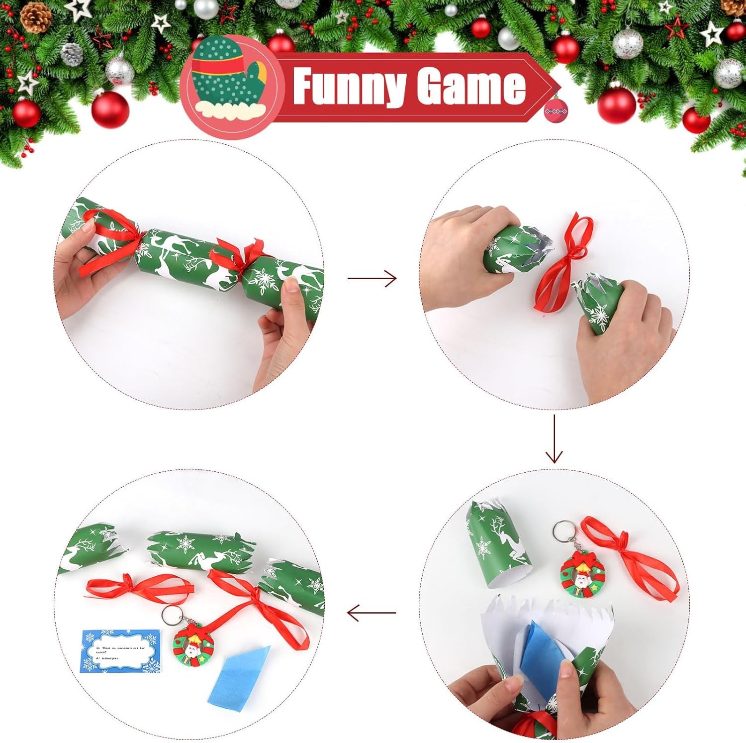 CCINEE 12 Packs Christmas No-snap Party Table Favors, Party Poppers with Prizes for Kids Xmas Gifts for Holiday School Prize - Image 8