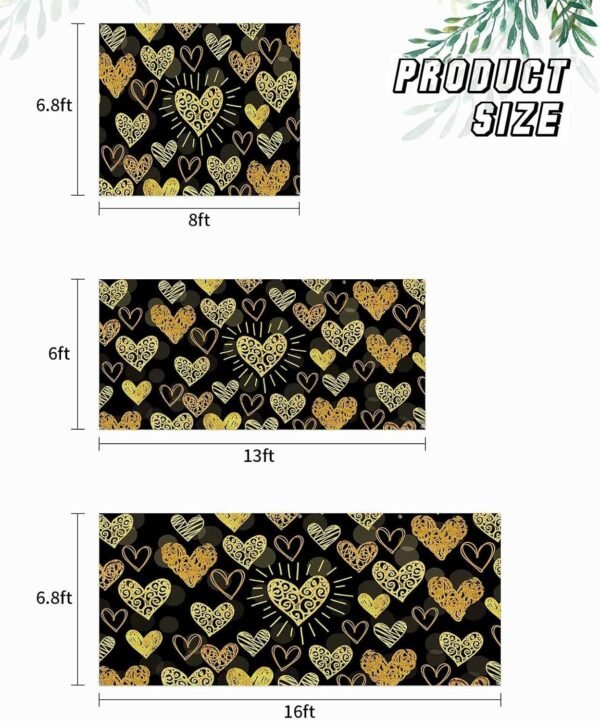 Yellow Love Heart Valentine's Day Garage Door Cover Decorations 7x16 Ft, Classic Black Decorative Garage Door Banner, Large Outdoor Garage Hanging Backdrop Mural for Party/Holiday - Image 7