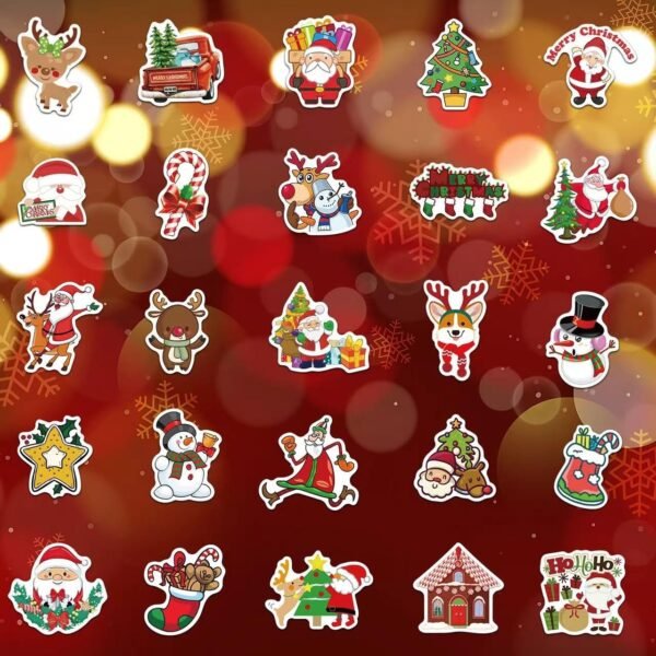 Christmas Stickers, 100PCS Happy Christmas Theme Stickers, Non-Repeating Vinyl Waterproof Holiday Stickers, Holiday Gifts for Kids and Teens, Xmas Party Favorite - Image 5
