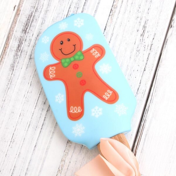 Tofficu Christmas Silicone Spatula, Xmas Cake Spatula with Wooden Handle Kitchen, Xmas Cake Spatula Christmas, Christmas Cake Spatulas, Christmas Santa Spatula, Kitchen Baking Spatulas for Xmas - Image 5