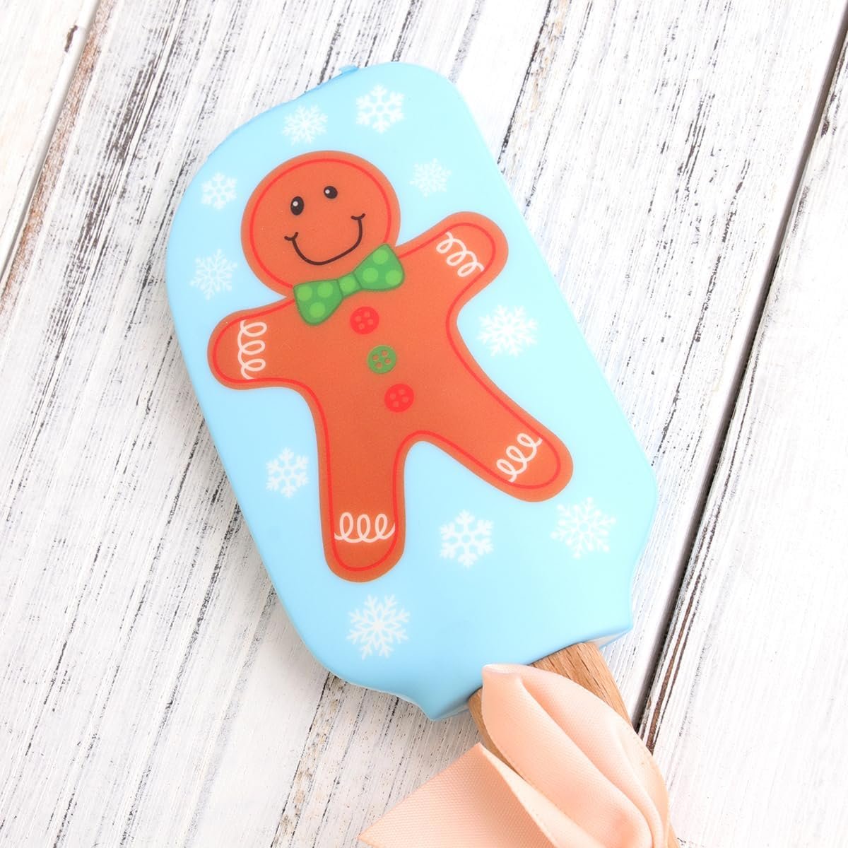 Tofficu Christmas Silicone Spatula, Xmas Cake Spatula with Wooden Handle Kitchen, Xmas Cake Spatula Christmas, Christmas Cake Spatulas, Christmas Santa Spatula, Kitchen Baking Spatulas for Xmas - Image 5