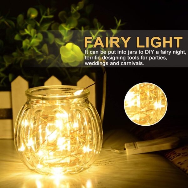 10Ft/30 LEDs Fairy,Starry , String Lights for Indoor&Outdoor Decoration Wedding Home Parties Christmas Holiday, Waterproof,Battery Operated.(Warm White) - Image 7