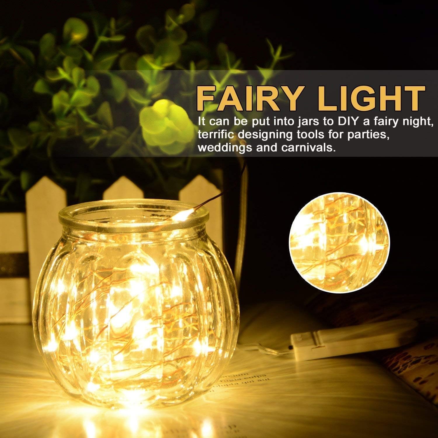 10Ft/30 LEDs Fairy,Starry , String Lights for Indoor&Outdoor Decoration Wedding Home Parties Christmas Holiday, Waterproof,Battery Operated.(Warm White) - Image 7