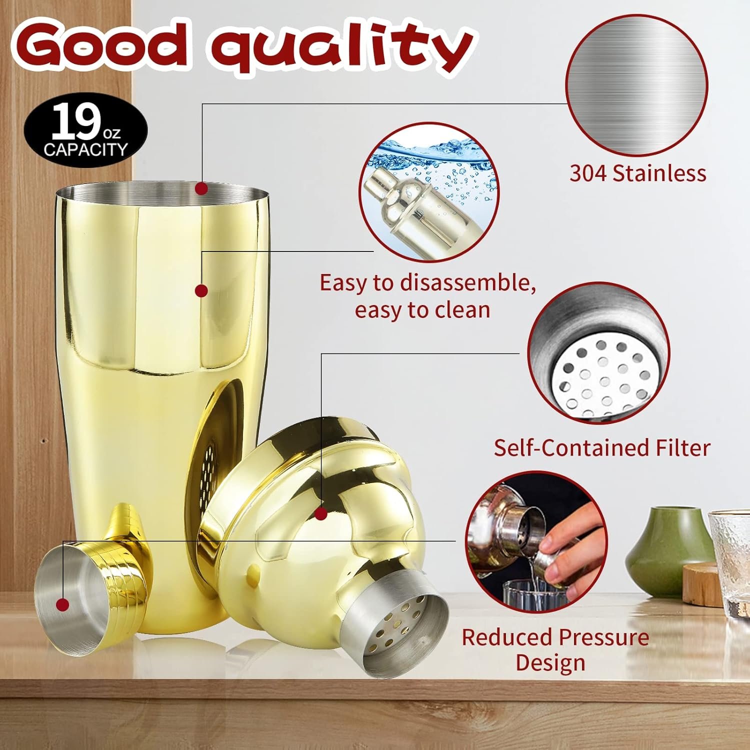 Bartender Kit 11-Piece Cocktail Shaker-Muddler for Cocktails 25oz Boston Shaker-Bar Accessories with Stylish Bamboo Stand Mix Drink Shaker kit Perfect Martini kit with Cocktail Recipes Booklet - Image 6