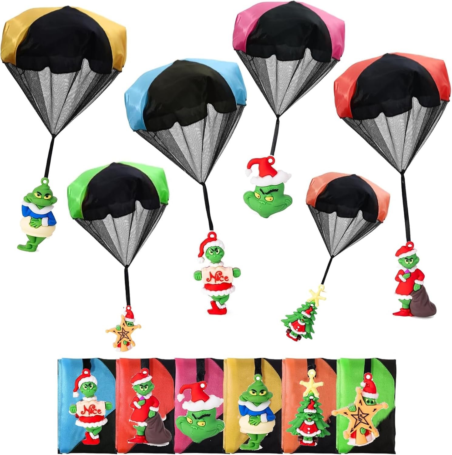 12PCS Christmas Parachute Toys,Christmas Toys for Kids Girls Boys,Christmas Stocking Stuffers 2024,Tangle Free Outdoor Flying Parachute,Christmas Party Favors Xmas Gifts Goody Bag Filler - Image 8