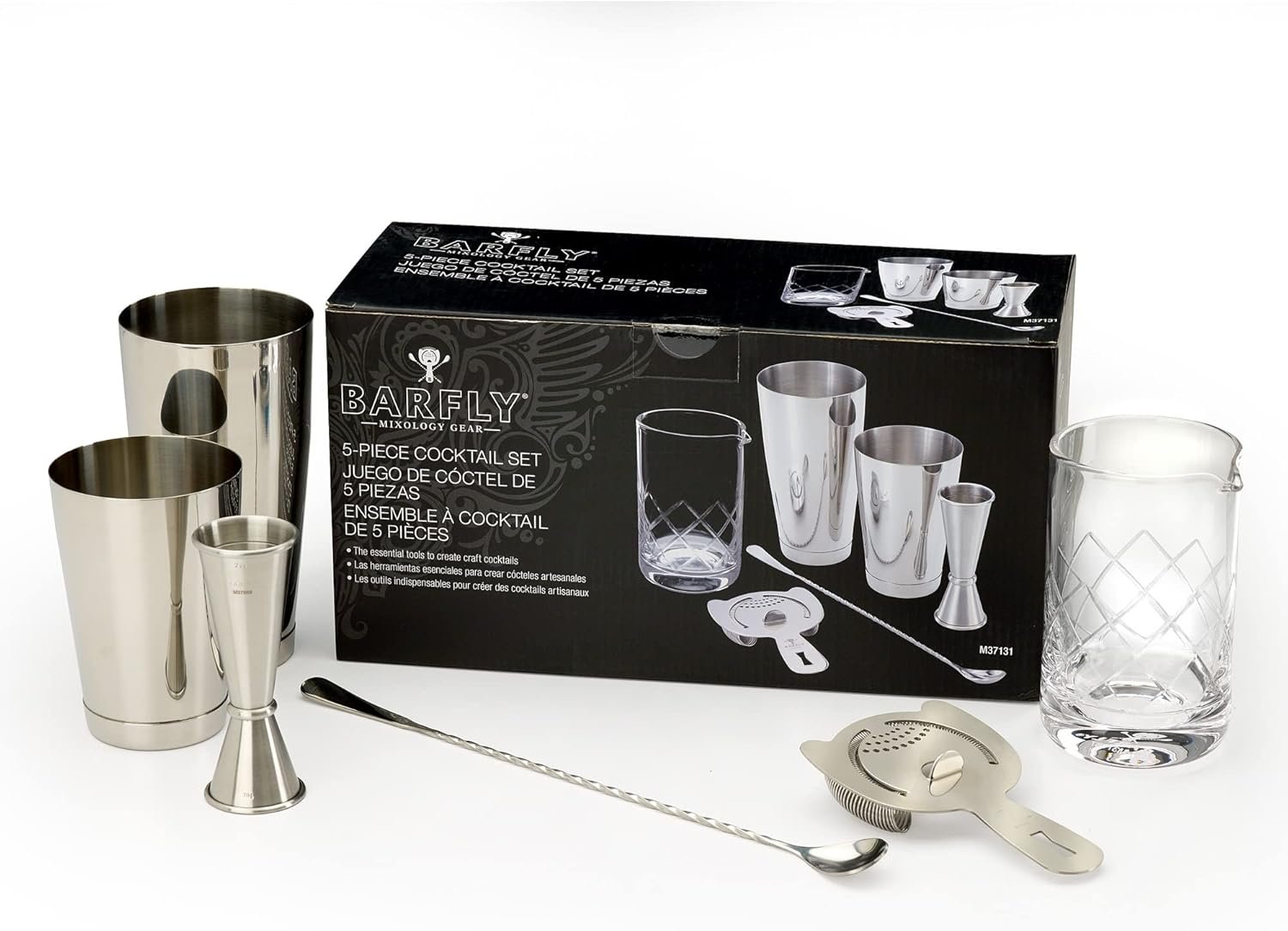 Barfly Essential Deluxe Mixing Cocktail Kit, Stainless Steel (M37131) - Image 4