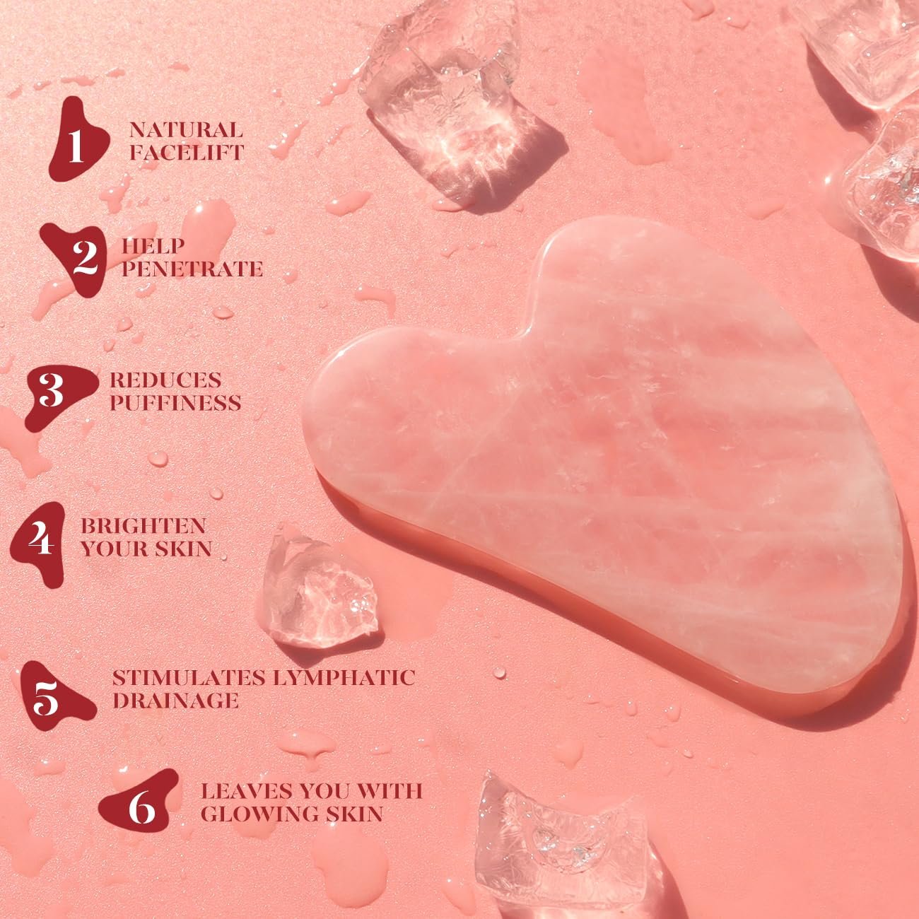 BAIMEI IcyMe Jade Roller & Gua Sha, Face Roller Redness Reducing Skin Care Tools, Self Care Pink Gift for Men Women, Massager for Face, Eyes, Neck, Relieve Fine Lines and Wrinkles - Rose Quartz - Image 7