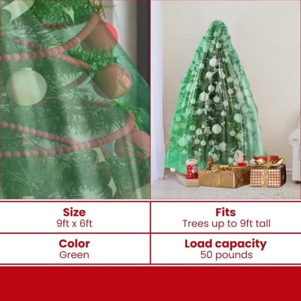 VicMore Polyethylene Christmas Tree Storage Bag - 9ft x 6ft Waterproof Bag for Hassle-Free Tree Removal - Tear-Resistant, Odorless, Dustproof Tree Bag - Multi Use Large Storage Bag for Moving - Green - Image 4