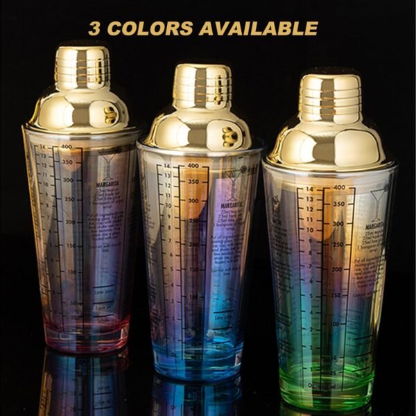 Glass Cocktail Shaker Set,14oz Martini Mixer Shaker with Built-in Strainer, Measuring Jigger,Drink Shaker Margarita Alcohol Mixer,Perfect for Bartender and Home Use (Blue) - Image 8