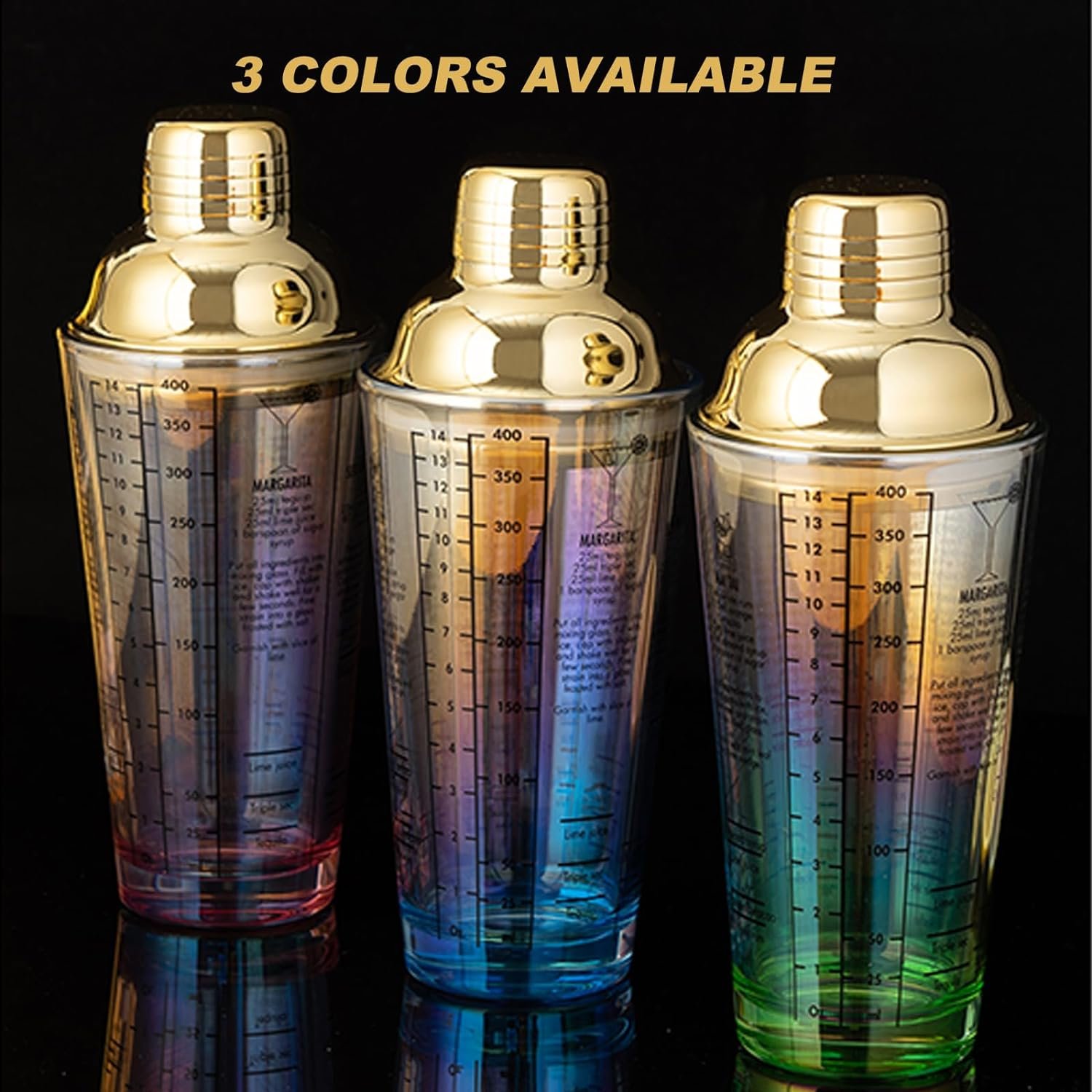 Glass Cocktail Shaker Set,14oz Martini Mixer Shaker with Built-in Strainer, Measuring Jigger,Drink Shaker Margarita Alcohol Mixer,Perfect for Bartender and Home Use (Blue) - Image 8