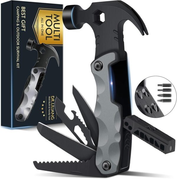 Multitool Camping Accessories Stocking Stuffers for Men Dad Gifts, 13 In 1 Survival Multi Tools Hammer Christmas Cool Gadgets for Adults Him Boyfriend Husband Grandpa Women Birthday Valentines Fathers - Image 2