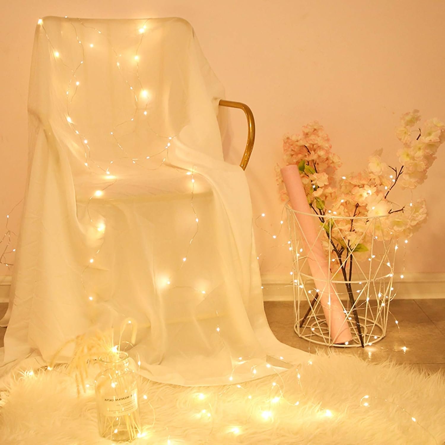 Twinkle Star 33FT 100 LED Silver Wire Fairy String Lights for Christmas Wedding Party Home Holiday Decoration,Battery Operated, Warm White, Pack of 1 - Image 9