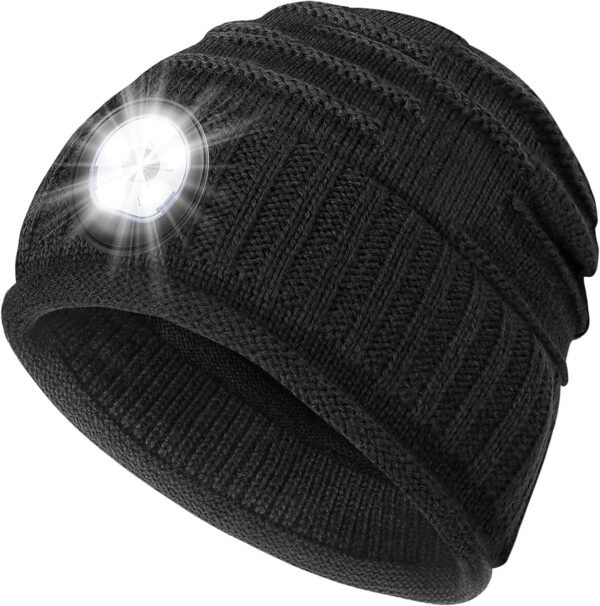Mens Gifts Beanie Hat with Light: Stocking Stuffers Women Men Rechargeable Cap LED Flashlight Winter Hats Gift Ideas for Dad - Image 2