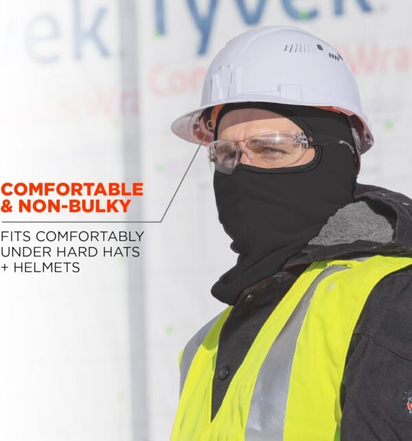 Balaclava, Winter Face Mask, Thermal Black Fleece, Ergodyne N-Ferno 6821 - Image 5
