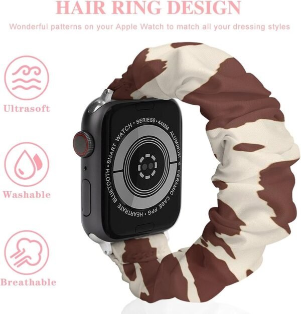 Watch Bands Soft Scrunchie Wristbands, Elastic Replacement Watch Strap Compatible with Apple Watch 38mm/40mm, 42mm/44mm - Image 4