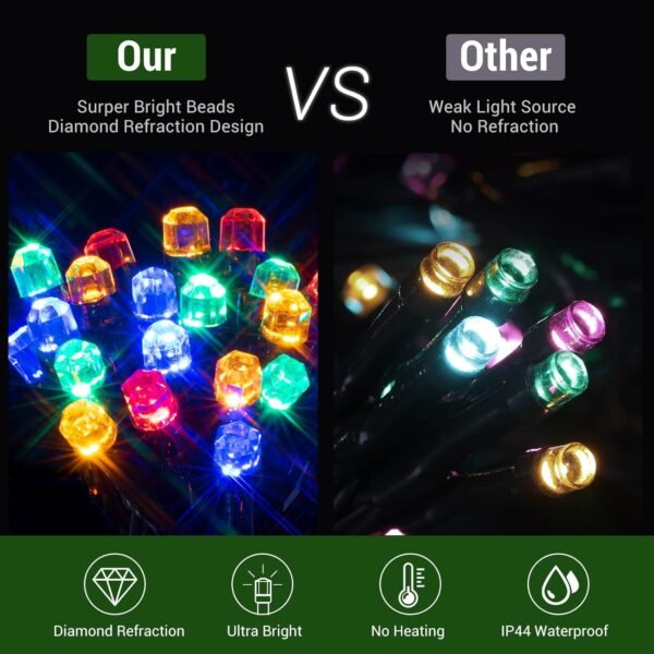 Marchpower Christmas Tree Lights Color Changing, 11 Modes Christmas Light Outdoor with Remote Control, 400 Diamond LED 6.6FTx10 Waterproof Xmas Tree Lights with Timer & Memory Function for Indoor - Image 6