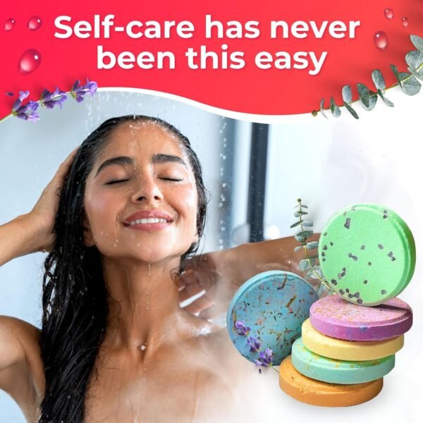 Cleverfy Shower Steamers Aromatherapy - Christmas Box of 6 Premium Shower Bombs with Essential Oils.Self Care Christmas Gifts for Women and Gifts for Mom. Red Set - Image 4