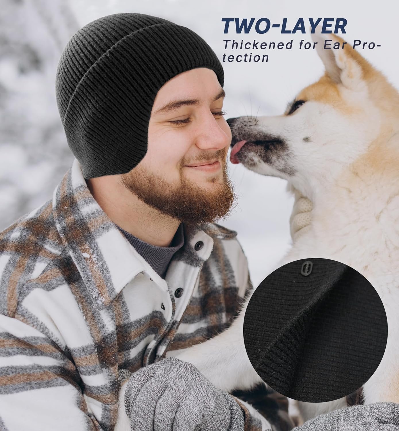 HiRui Knit Beanie Hats Winter Hats Ear Covers for Men Women-Warm Daily Headwear - Image 6