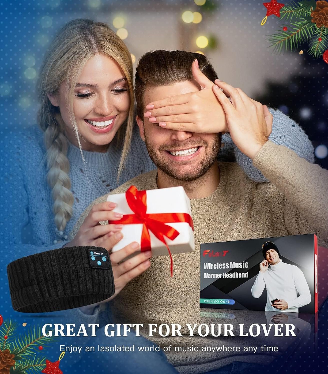 Sleep Headphones Bluetooth Beanie Headband, Wireless Ear Muffs Winter Knit Headphone Headband Ear Warmers Christmas Stocking Stuffers Gifts for Women Men Dad Mom Friend Teens Him Her, Black - Image 8