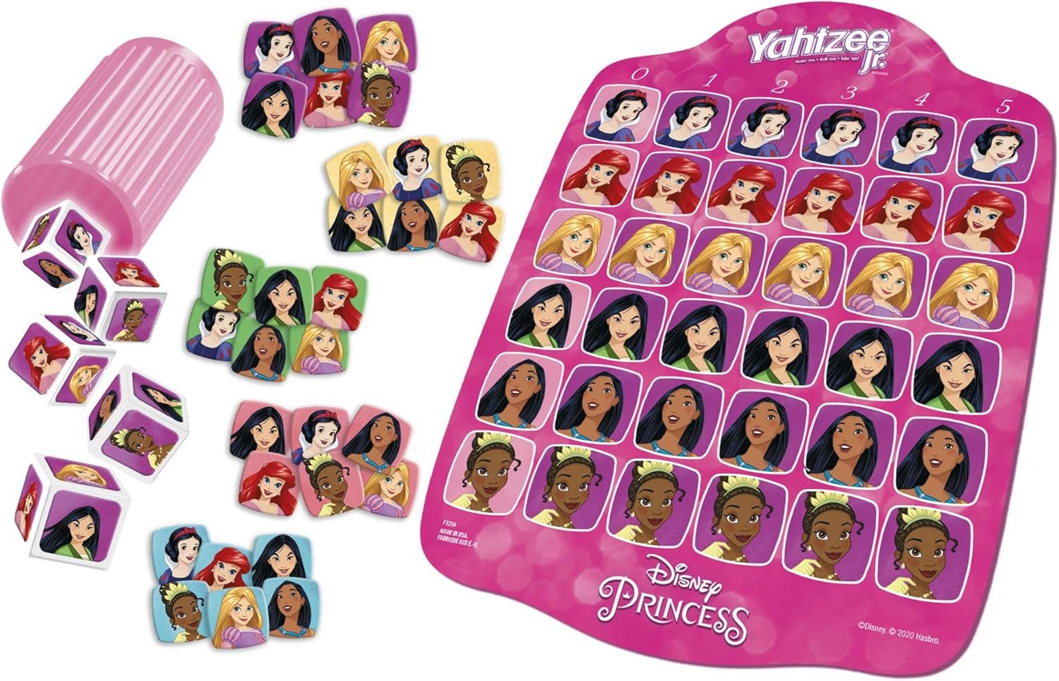 Hasbro Gaming Yahtzee Jr. Disney Princess Edition Dice Game | Kids Counting & Matching Games for Preschoolers | 2-4 Players for Girls & Boys | Ages 4+ (Amazon Exclusive) - Image 5