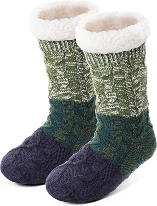 Anlisim Women Slipper Socks Non Slip Fuzzy Fluffy Thick Warm Cabin Cozy Comfy Soft Fleece Home Grips Socks - Image 2