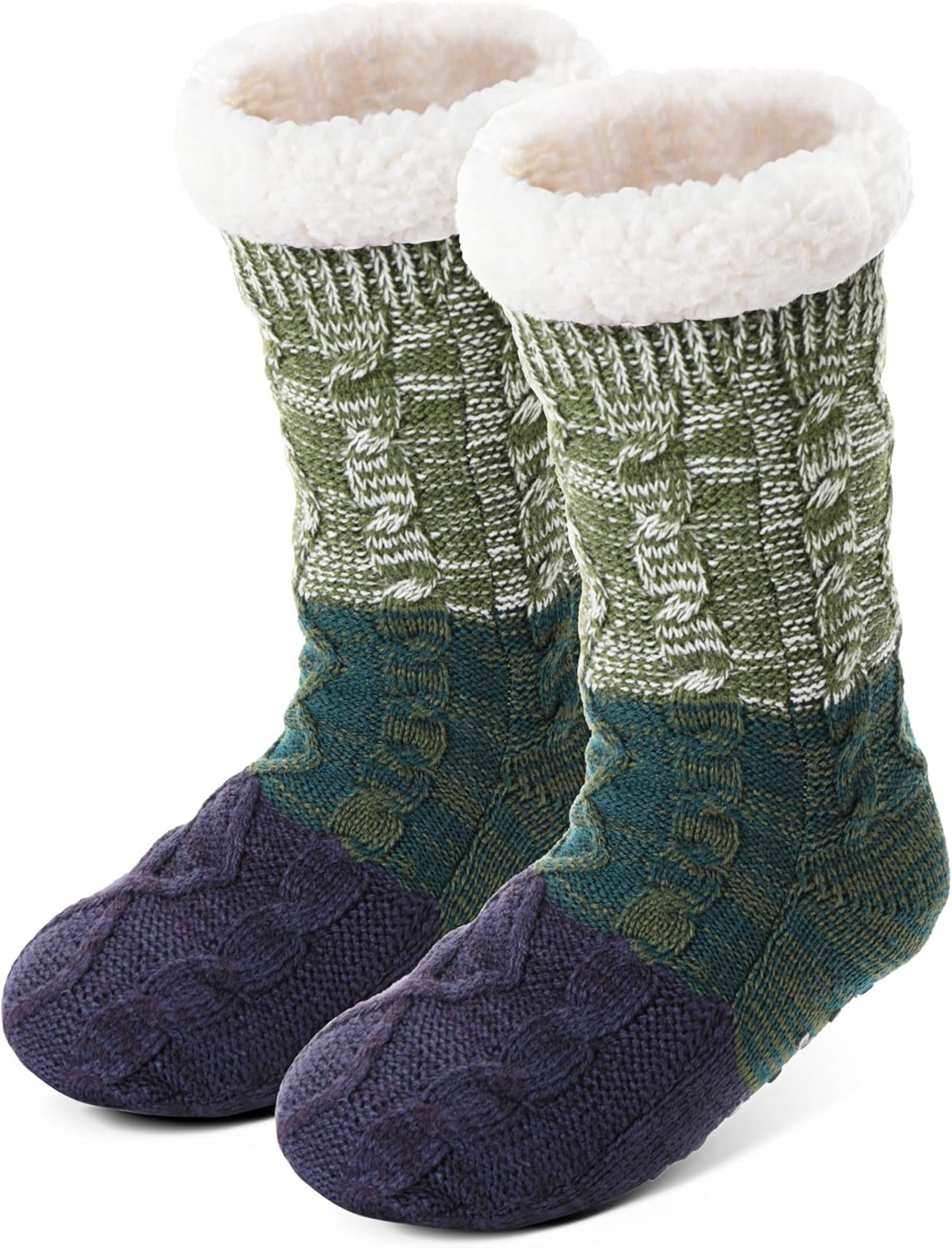 Anlisim Women Slipper Socks Non Slip Fuzzy Fluffy Thick Warm Cabin Cozy Comfy Soft Fleece Home Grips Socks - Image 2