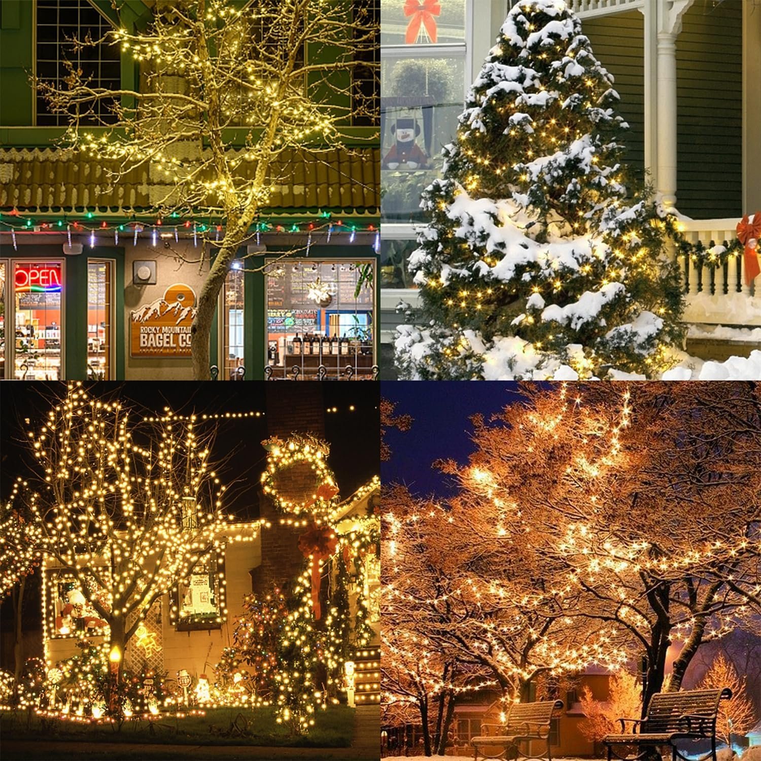 WATERGLIDE 1000 LED Christmas String Lights, 328 FT Green Wire LED Decorative Fairy Lights with Remote & 8 Modes, Waterproof for Outdoor Xmas Holiday Party Garden Wedding Home Decor, Warm White - Image 4