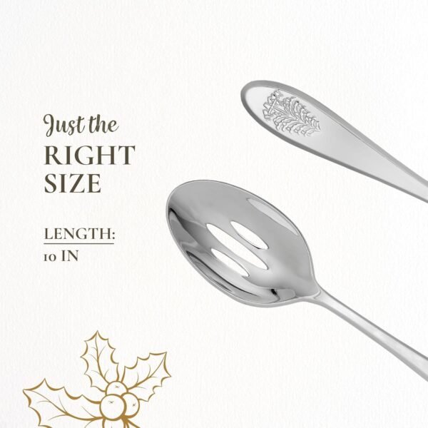 Spode Christmas Tree 10" Slotted Serving Spoon, Holiday Flatware for Festive Gatherings, Christmas Serving Utensils - 18/10 Stainless Steel Decorative Flatware for Christmas Table Settings - Image 8