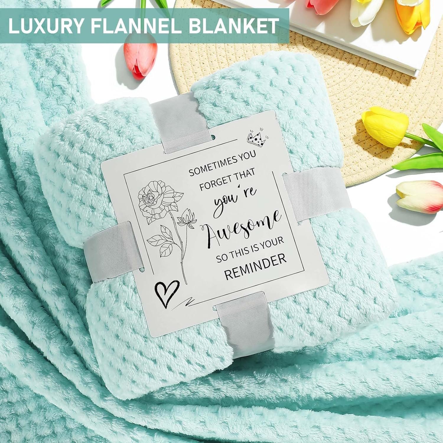 Birthday Gifts for Women, Self Care Gifts, Unique Relaxing Spa Gift Basket with Luxury Flannel Blanket, Gifts for Women, Mom, Friends, Sister, Grandma, Wife, Christmas, Mothers Day, Valentines Day - Image 5