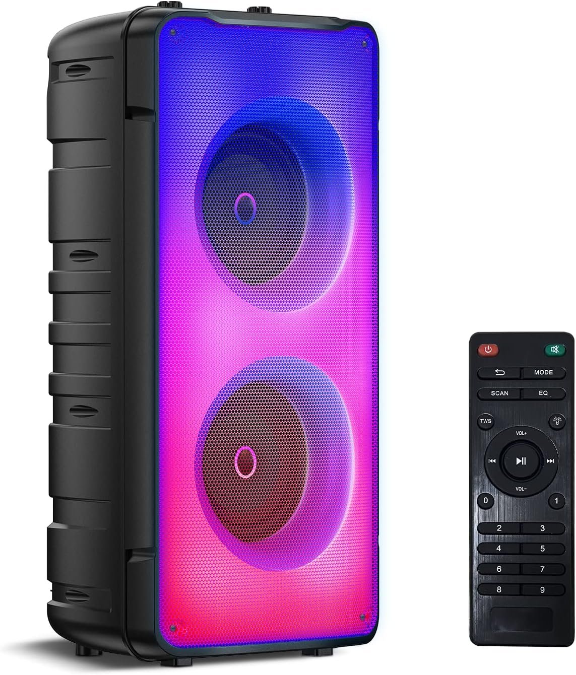 Bluetooth Speakers, 60W(80W Peak) Portable Loud Wireless Stereo Speaker with Rich Bass, Bluetooth 5.0, FM Radio, Colorful Light, TWS Pairing, EQ, 10000mAh Battery, Outdoor Speaker for Home Party Gift - Image 10