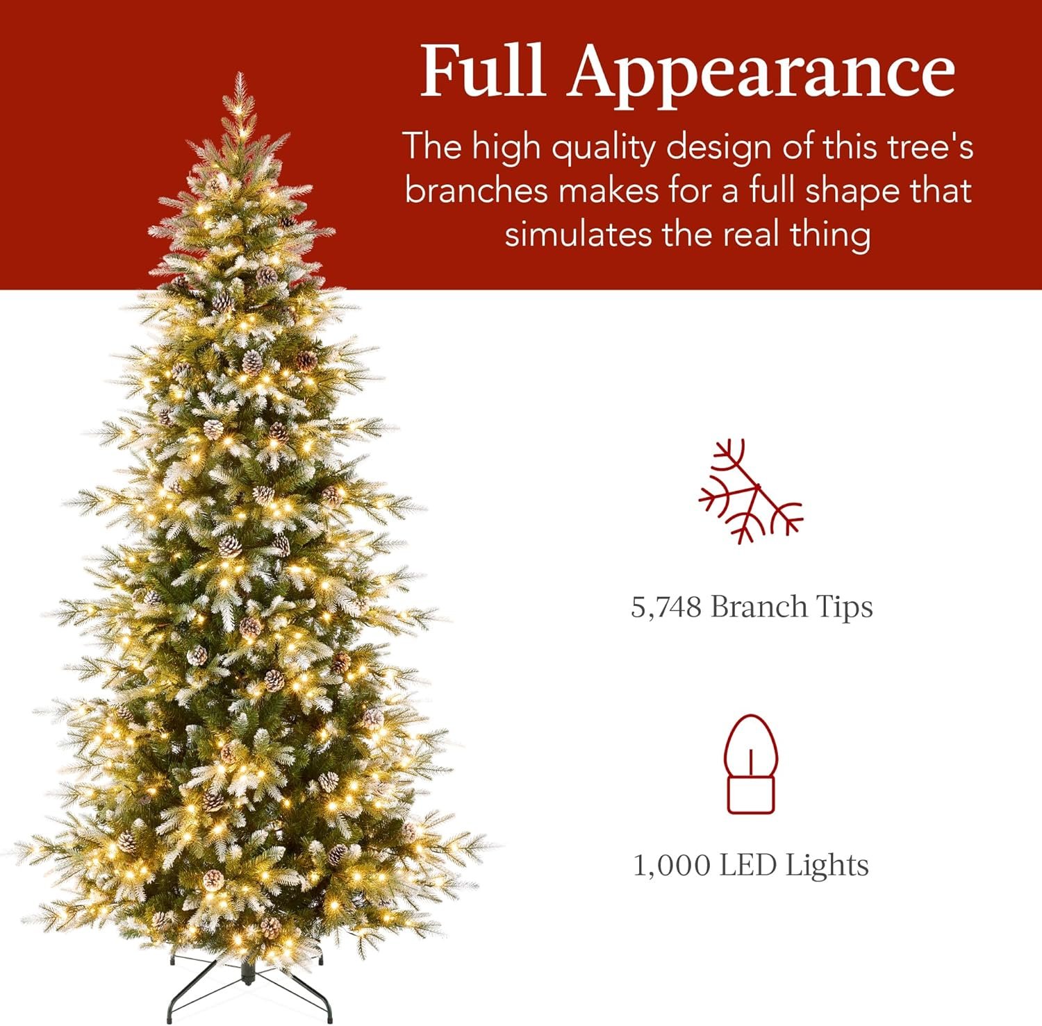 Best Choice Products 12ft Pre-Lit Artificial Frosted Aspen Christmas Tree, Partially Flocked Holiday Décor w/ 2-in-1 White & Multicolor LED Lights - Image 6