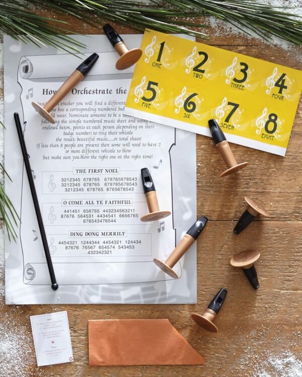 8 x 10" Handmade Party Crackers by Robin Reed - contains musical whistles - Image 2