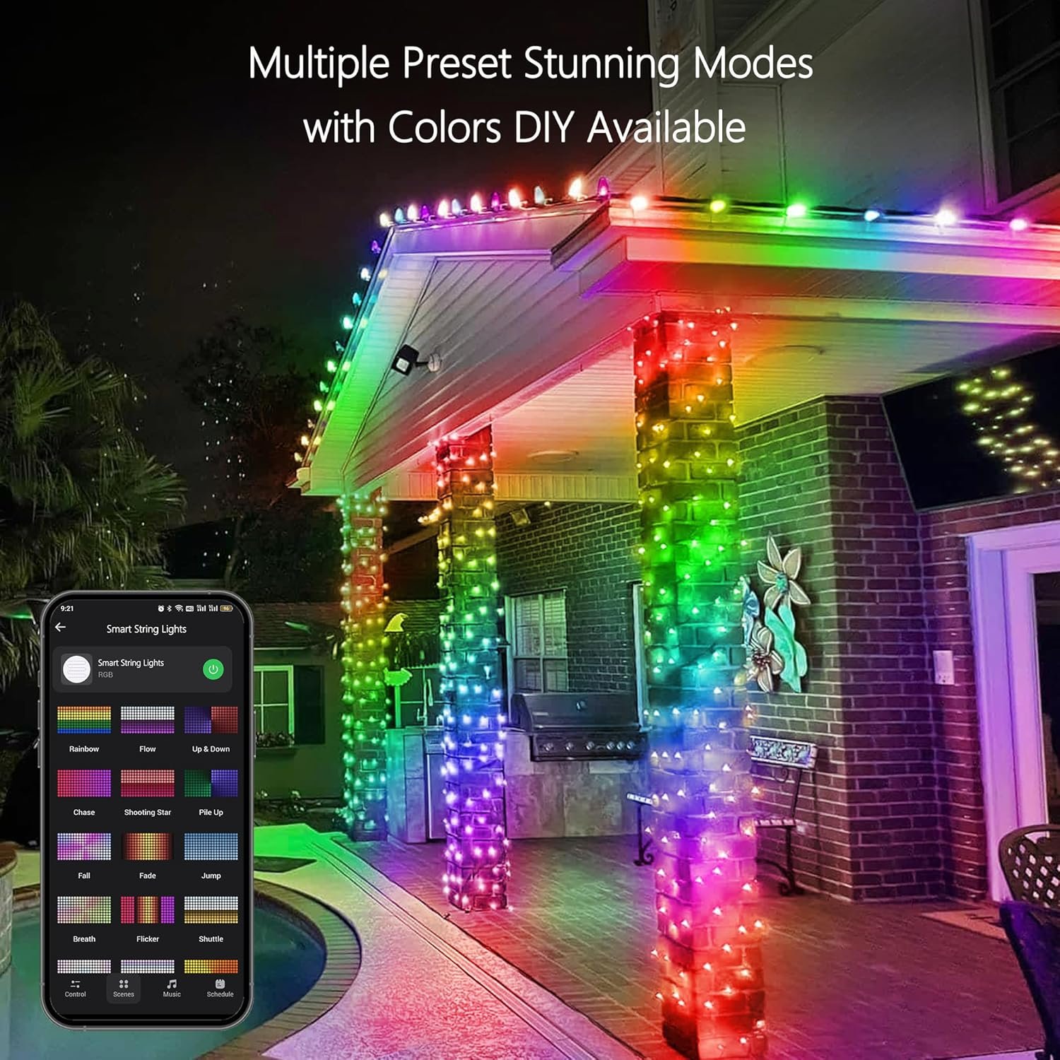 Brizled Pro Smart Christmas Lights, 66ft 200 LED WiFi Christmas Tree Lights, App Controlled RGB Color Changing Xmas Lights String Works with Alexa & Google Home for Holiday Xmas Party Indoor Outdoor - Image 3