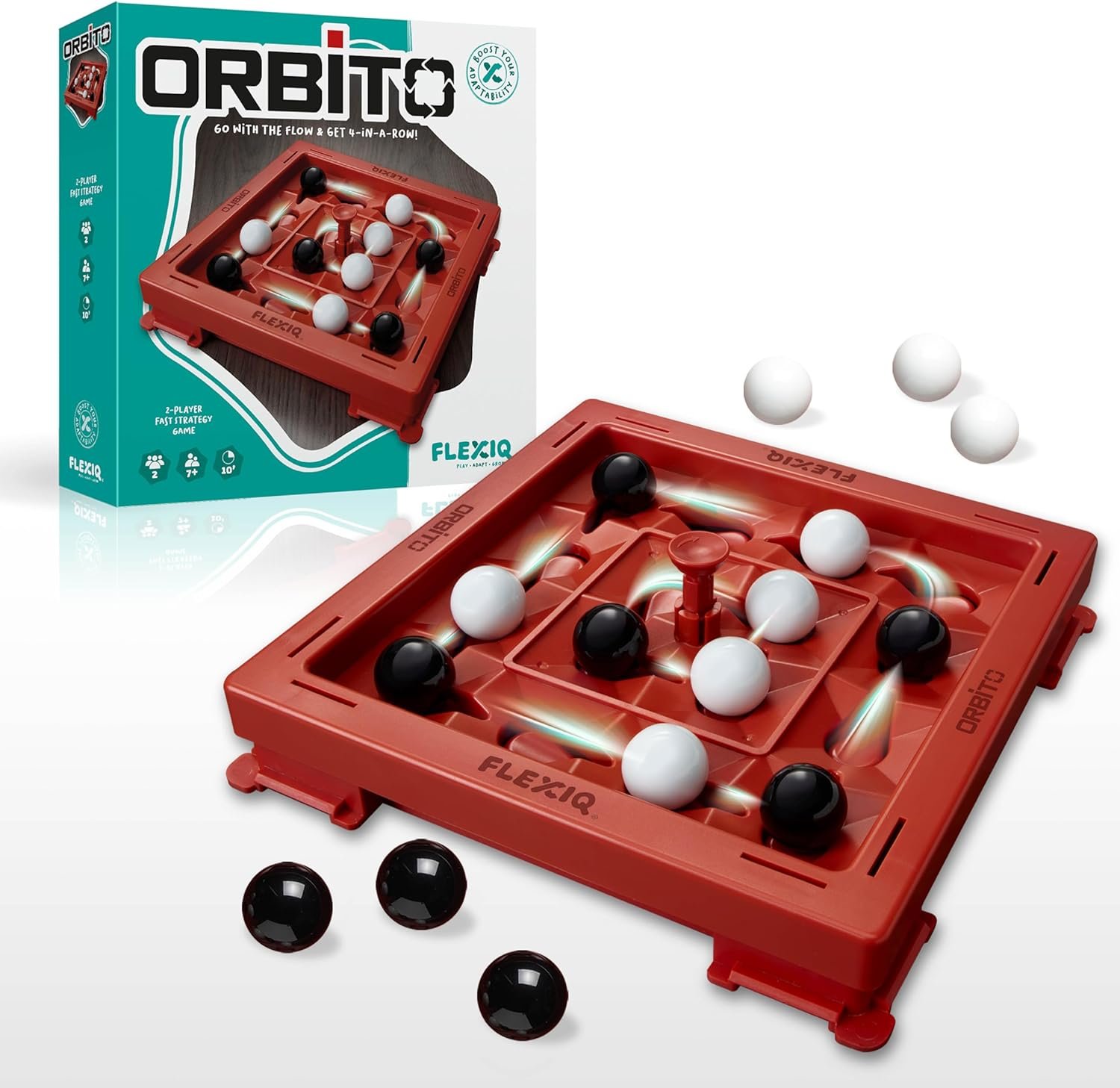 Orbito Board Game - Strategy Game for Kids and Adults, Games for Kids 7+, Christmas Eve Games for Family, 2 Player Strategy Board Games and Fidgets for Kids by FlexiQ - Image 2