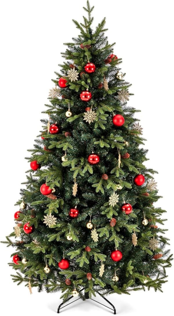 7.5ft Artificial Christmas Tree Holiday Xmas Tree w/1,800 Branch Tips, Christmas Tree Decorations,Christmas Tree Stand Metal Hinges & Foldable Base,Easy Assembly for Home, Office, Party Decoration - Image 2