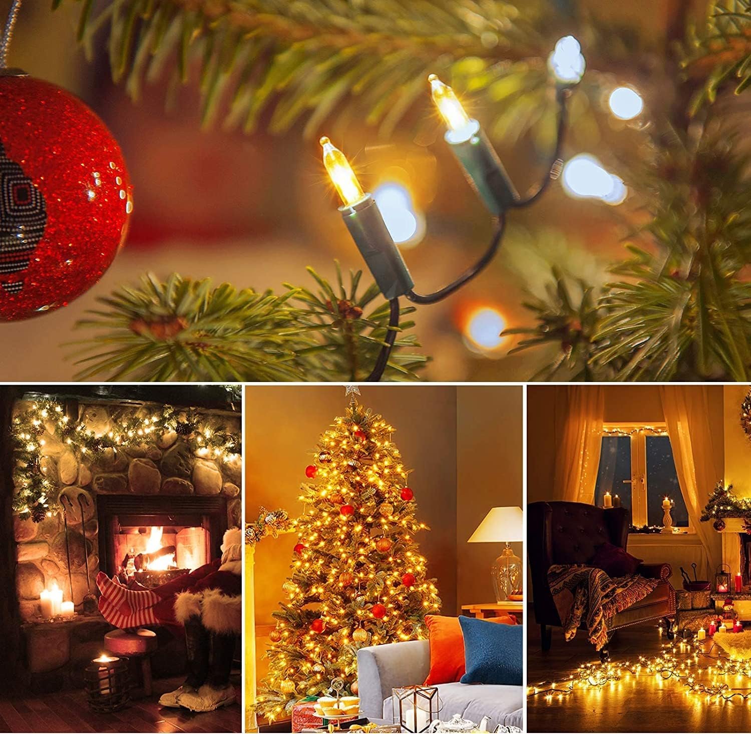 KOUQIYA Battery Operated Christmas Lights 2 Pack, 17ft 50 LED Mini String Lights with Auto-Timer 8 Modes Waterproof Tree Lights (Warm White - Image 6