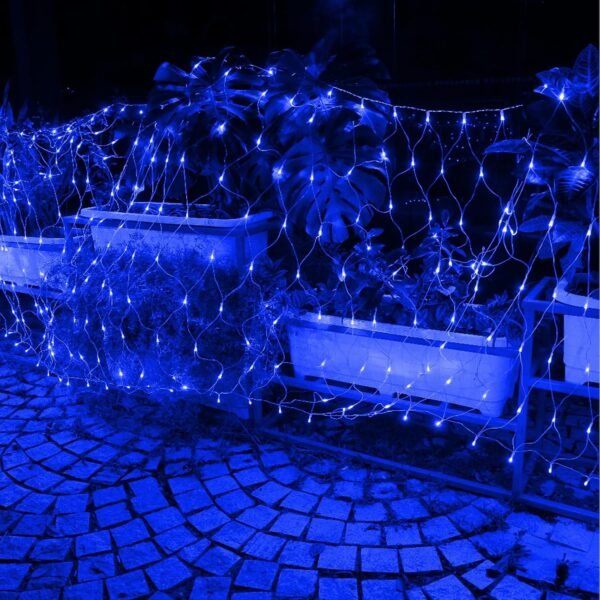 Joomer 12ft x 5ft 360 LED Christmas Net Lights, 8 Modes Bush Mesh Lights Connectable, Timer, Waterproof for Christmas Trees, Bushes, Garden, Outdoor Decorations (Clear Wire, Blue) - Image 6