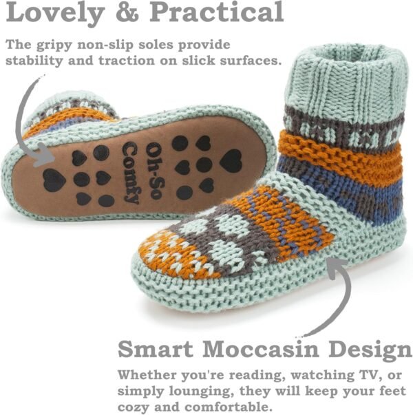 Warm Slipper Socks for Women, Winter Fuzzy House Shoes Indoor, Cozy Christmas Gifts Unique - Image 3