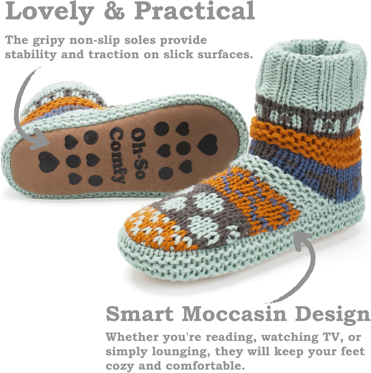 Warm Slipper Socks for Women, Winter Fuzzy House Shoes Indoor, Cozy Christmas Gifts Unique - Image 3