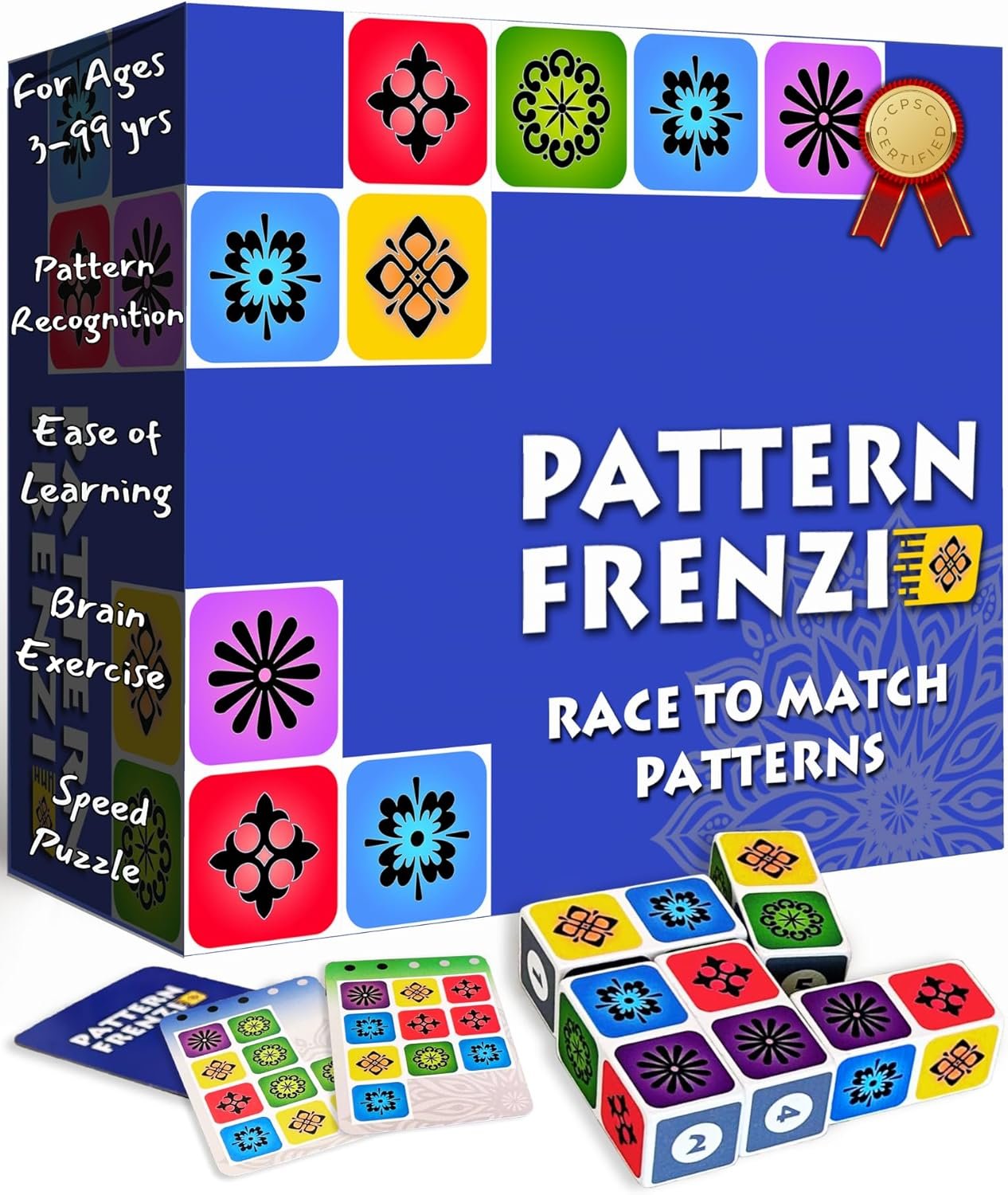 Pattern Matching Board Game for Children & Adults, Family Party Board Games, Block Puzzle Games for Kids Ages 3+, Play Solo or Multiple Players, Pattern Recognition, Perfect Christmas & Birthday Gift - Image 2