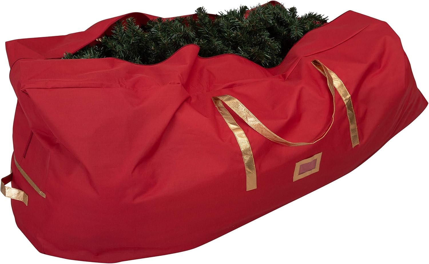 Simplify Holiday Décor Storage Bag | Christmas Decorations Organizer | Hold Artificial Tree up to 6 Feet Tall | Collapsible Duffle | Red - Image 2