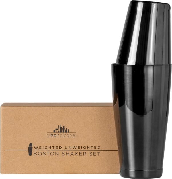 A Bar Above Professional Boston Shakers Set - 18oz Weighted & Unweighted Cocktail Shaker Set For Bartenders - Pro Bar Shaker Made from Premium Stainless Steel 304. Essential Bar Tools For Drink Making - Image 2