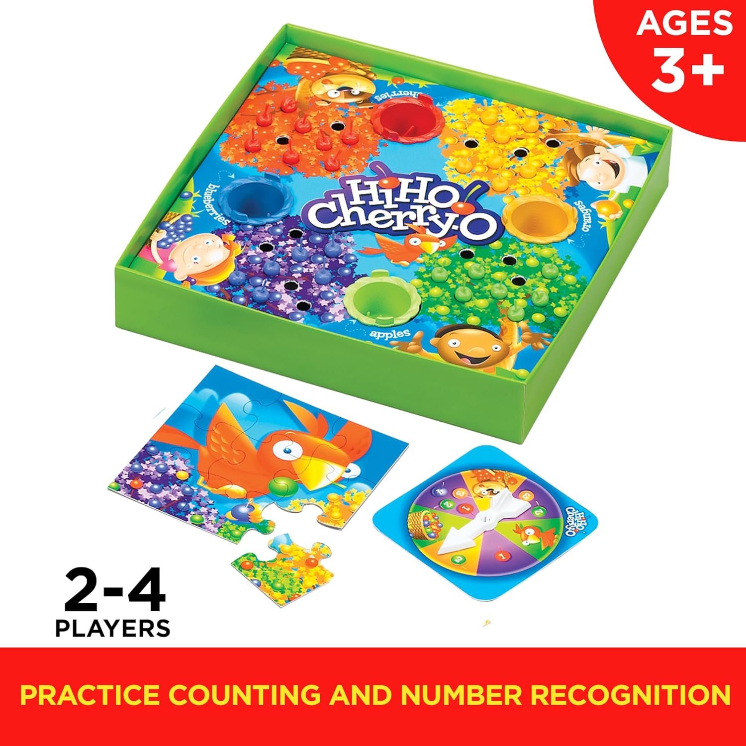 Hasbro Gaming Hi Ho Cherry-O Board Game | Preschool Games for Kids | 2-4 Players for Girls & Boys | Ages 3+ (Amazon Exclusive) - Image 3
