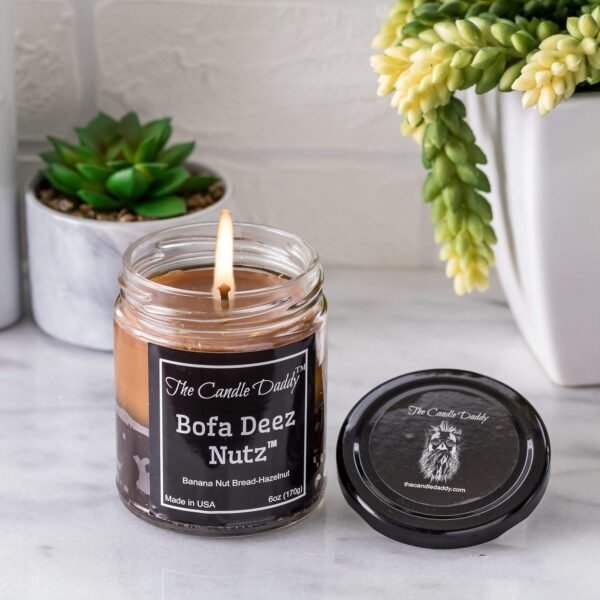 Bofa Deez Nutz- Funny- Banana Nut Bread n Hazelnut Vanilla- Scented Candle- Double Pour- 6 Ounce- 40 Hour Burn Time - Image 4