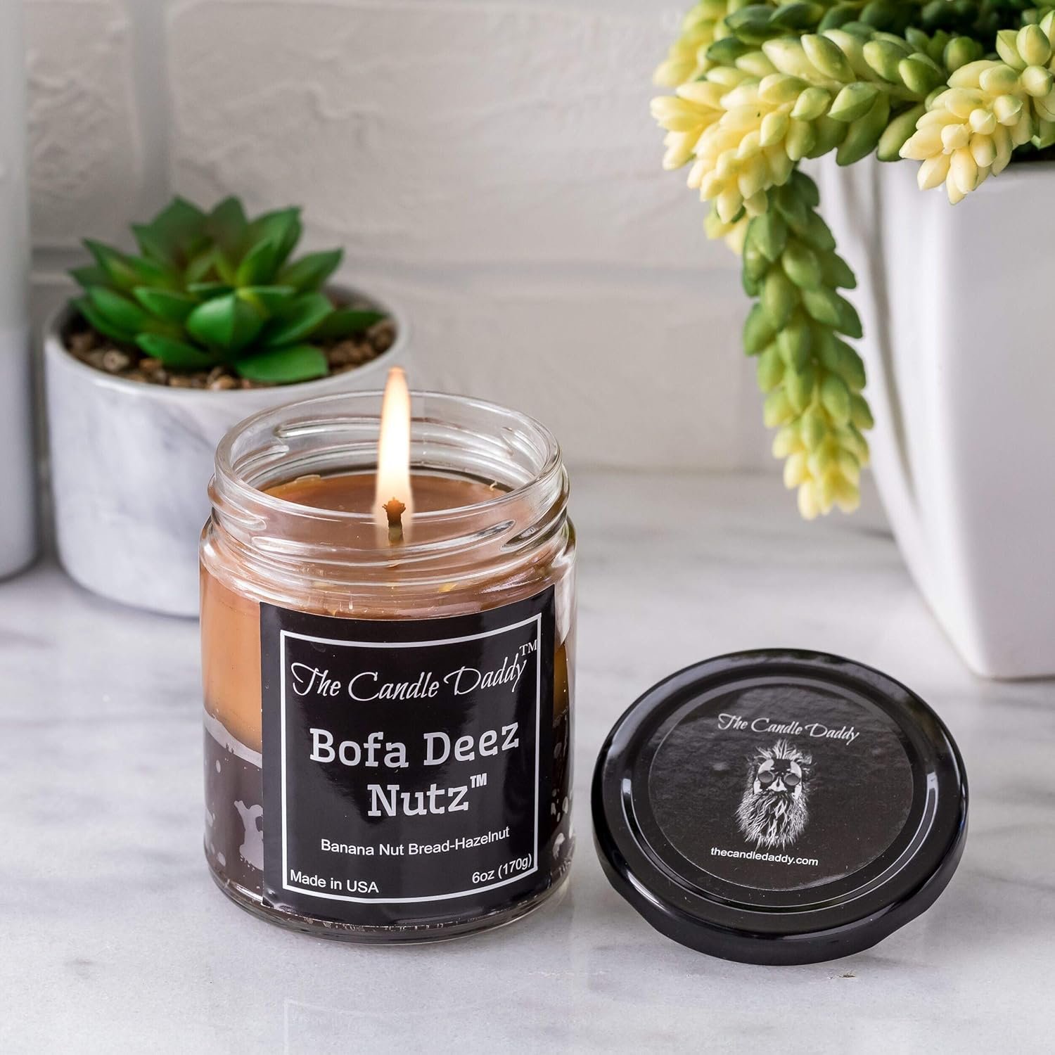 Bofa Deez Nutz- Funny- Banana Nut Bread n Hazelnut Vanilla- Scented Candle- Double Pour- 6 Ounce- 40 Hour Burn Time - Image 4