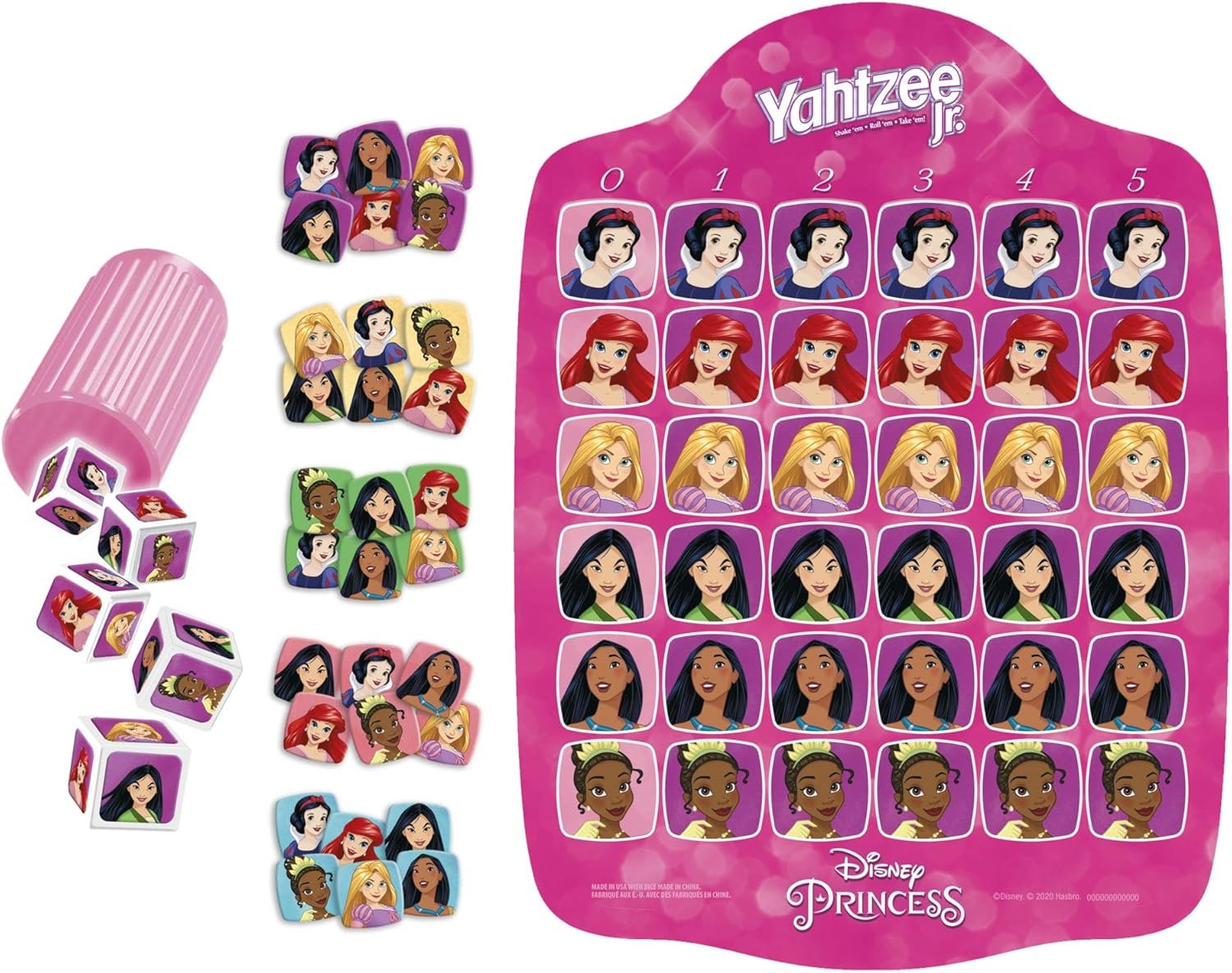 Hasbro Gaming Yahtzee Jr. Disney Princess Edition Dice Game | Kids Counting & Matching Games for Preschoolers | 2-4 Players for Girls & Boys | Ages 4+ (Amazon Exclusive) - Image 3