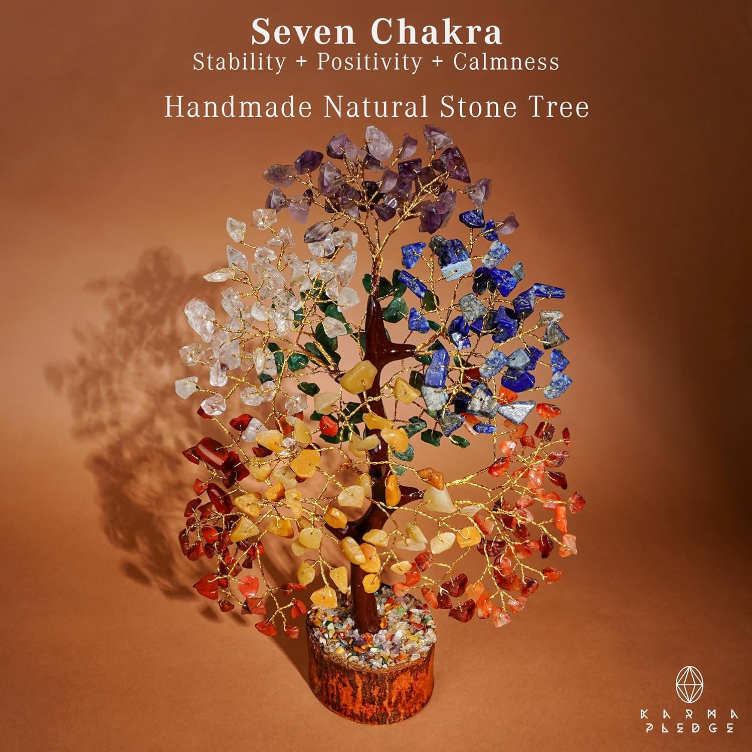 Crystal Tree of Life 7 Chakra Healing Crystal Trees for Home Decor, Office Desk Decor, Living Room Decor, Handmade Bonsai Trees for Positive Energy, Money, Good Luck Birthday Gifts for Women, Mom - Image 3
