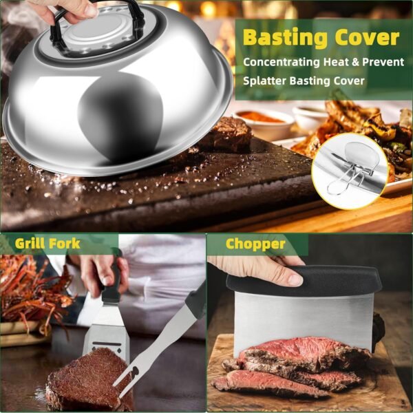 30PCS Griddle Accessories Kit, Flat Top Grill Accessories Set for Blackstone and Camp Chef, Grill Spatula Set with Melting Dome, Burger Press, Gifts for Men, Christmas Stocking Stuffers for Adults Men - Image 4