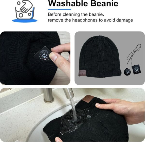 Greatfine Bluetooth Beanie, Beanie Hat for Men/Women/Teen, Unique Tech Gift for Christmas Stocking Stuffer - Image 6