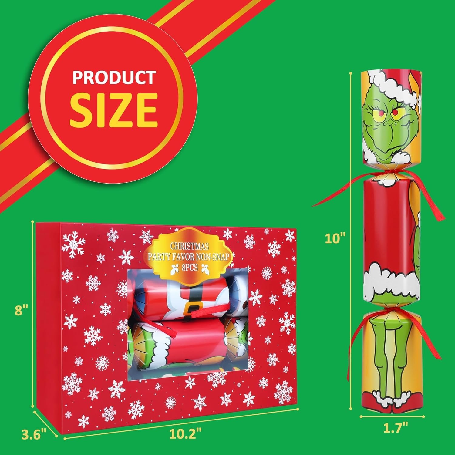 8 Pack Christmas Party Favors No Snap Party Table Favors with Party Hat, Joke & Little Gift Inside, Holiday Party Favor Supplies for Kids and Adults, Christmas Seasonal Holiday Dinner Traditions - Image 8